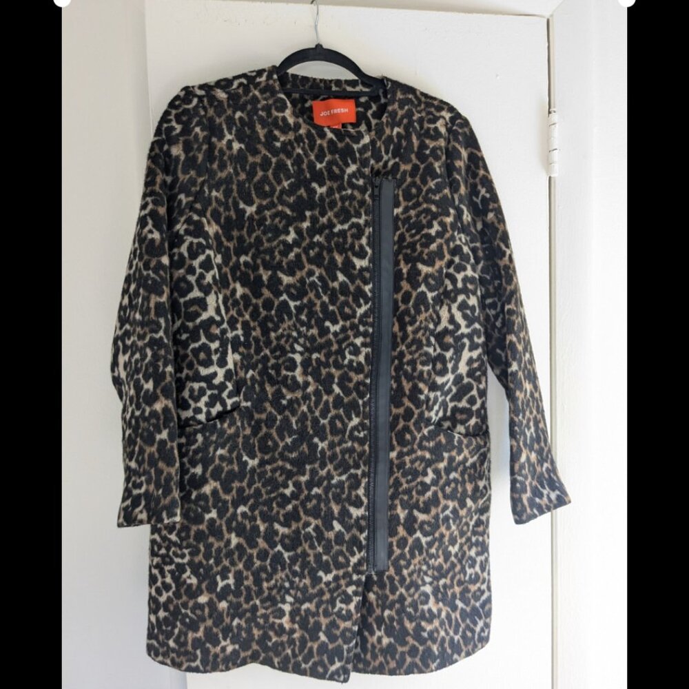 NWT Leopard Print Wool Car Coat Joe Fresh